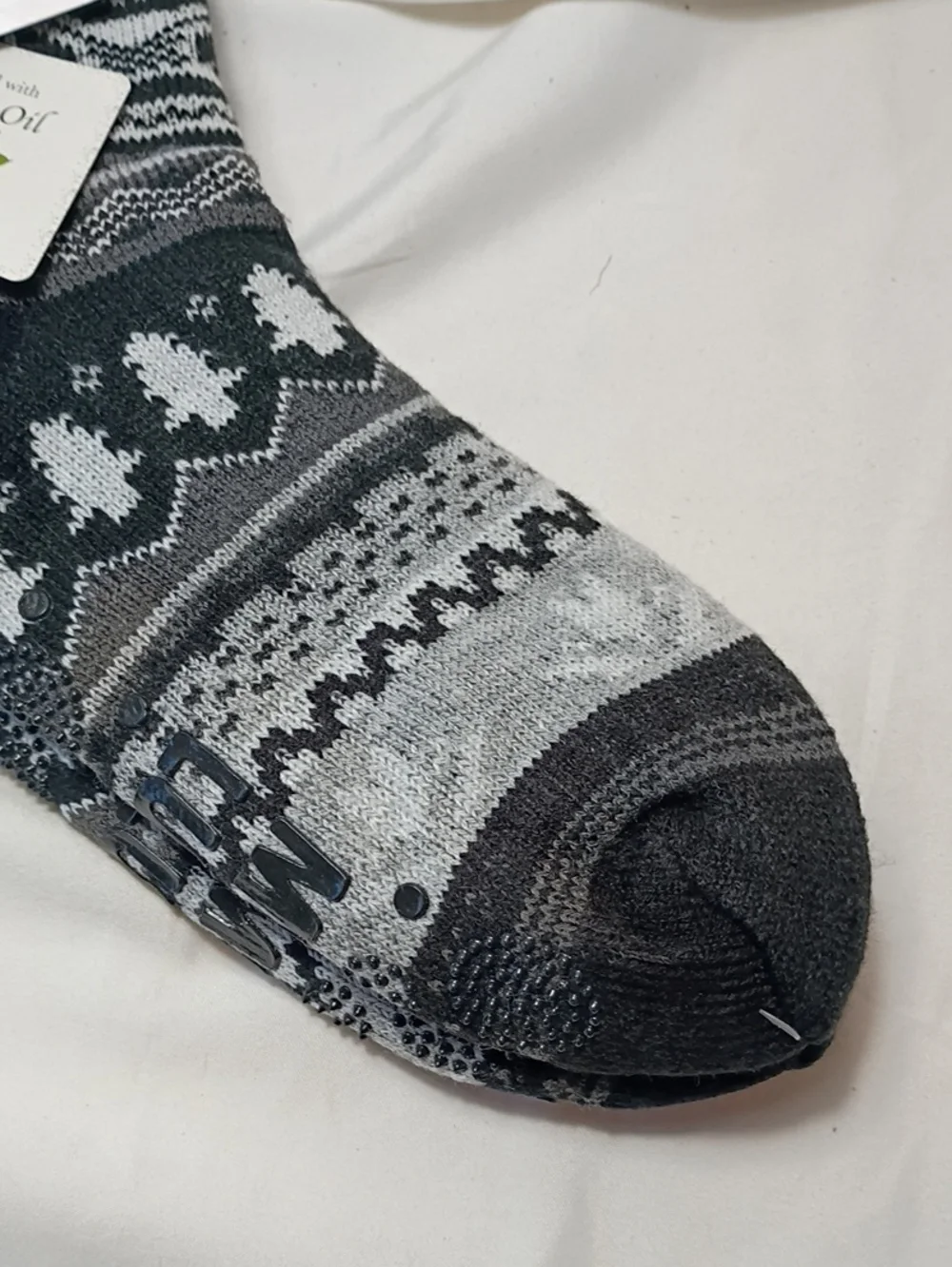 NWT MUK LUKS JOJOBA INFUSED FAUX SHEARLING LINING CABIN SOCKS-BLACK WINTER L/XL